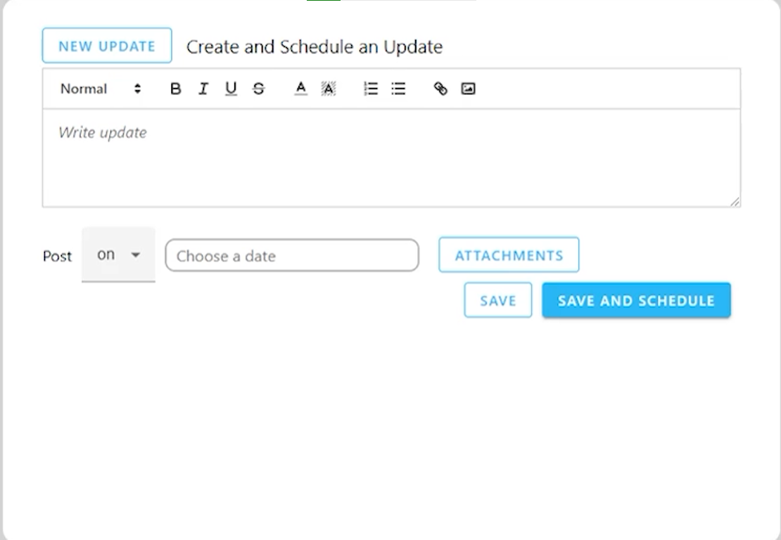 A picture of the Update Scheduler web application.